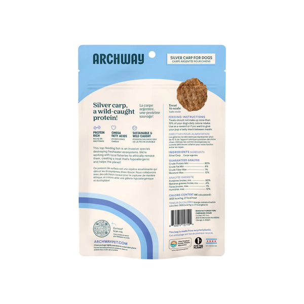 Archway Silver Carp Dehydrated Fish Treats for Dogs Back