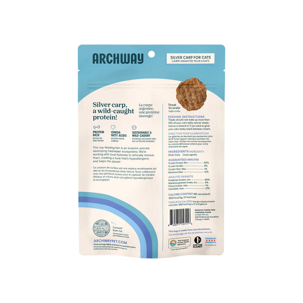 Archway Silver Carp Dehydrated Fish Treats for Cats Back