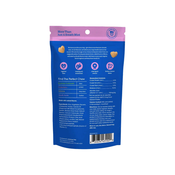 Ark Naturals Breath Bursts Brushless Toothpaste For Dogs Peppermint Back