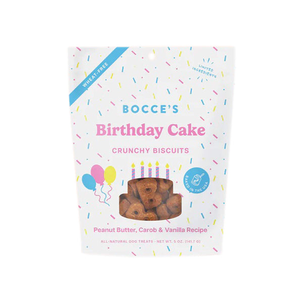 Bocce's Bakery Birthday Cake Biscuit Dog Treats Bag Front