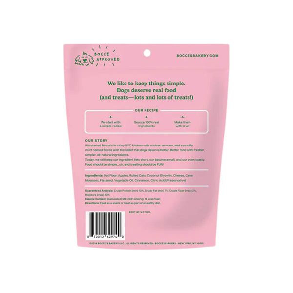 Bocce's Bakery Soft & Chewy Fireside Apple Pie Dog Treats Bag Back