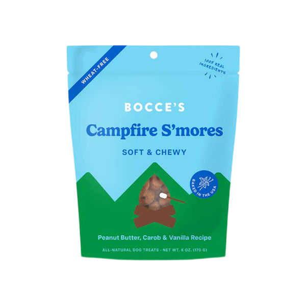 Bocce's Bakery Soft & Chewy Campfire S'mores Dog Treats Bag Front