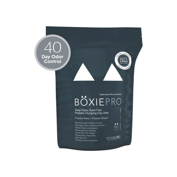Boxiecat BoxiePro Probiotic Clumping Clay Cat Litter Front of Bag