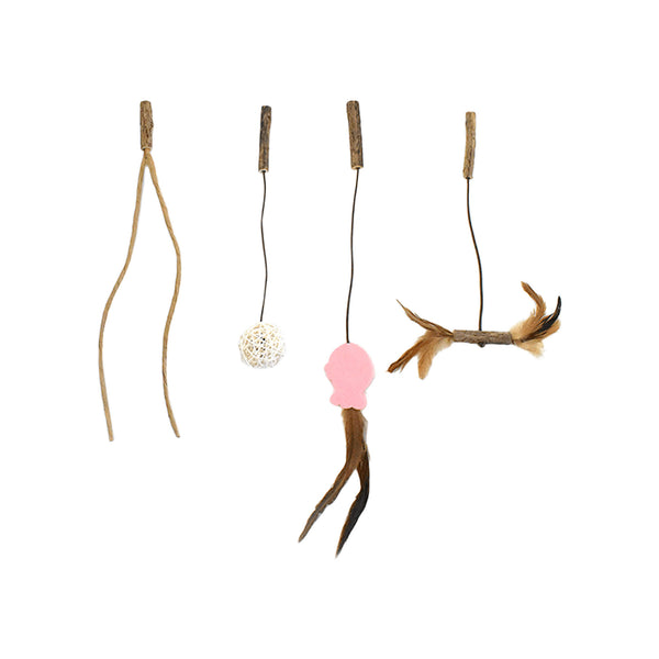 CATWANT Replaceable Teaser Cat Toy with Bird Chirping Device