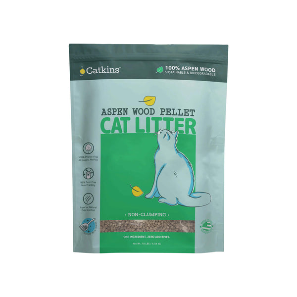 Catkins Aspen Wood Cat Litter Front of Bag