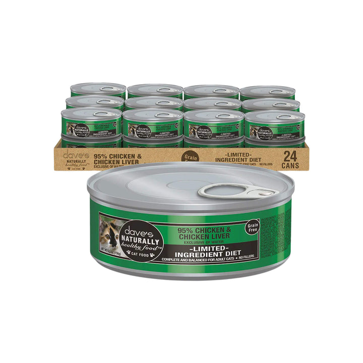 Dave's Pet Food 95% Protein Grain Free Wet Cat Food Can and Pack