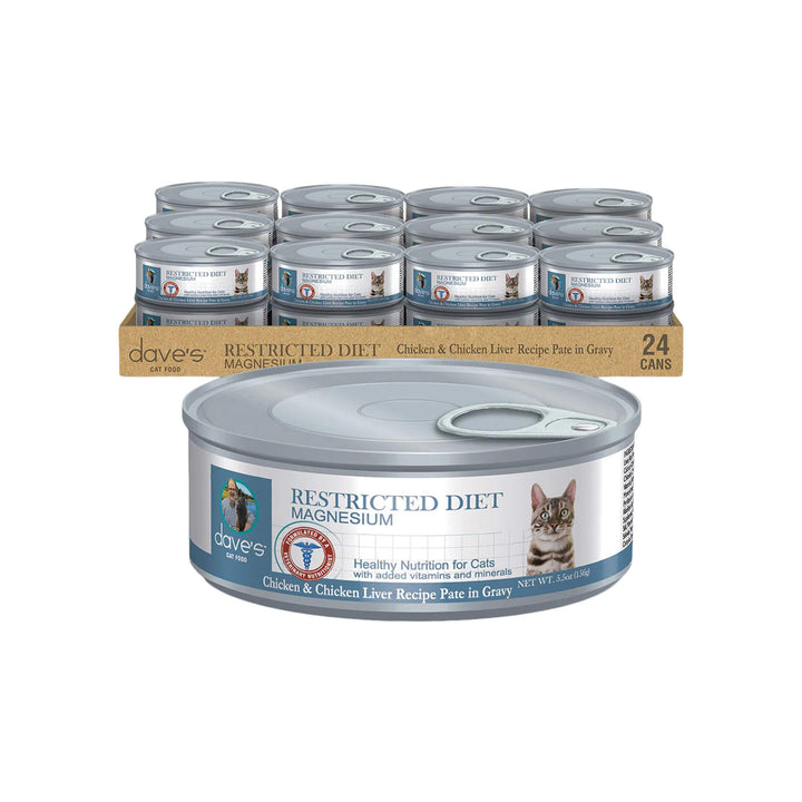 Dave's Pet Food Restricted Diet Magnesium Wet Cat Food Can & Case