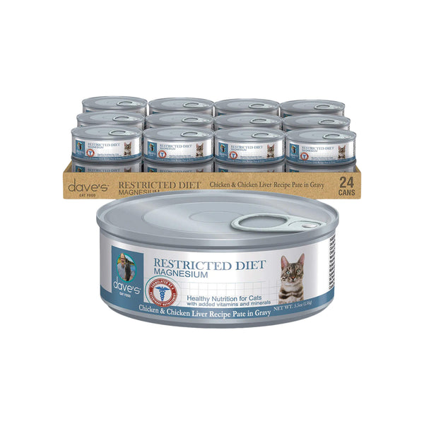 Dave's Pet Food Restricted Diet Magnesium Wet Cat Food Can & Case