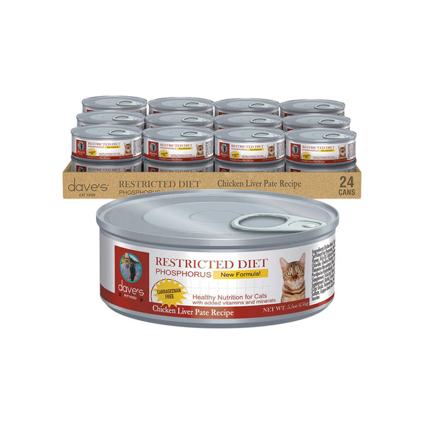 Dave's Pet Food Restricted Diet Phosphorus Wet Cat Food Can & Case