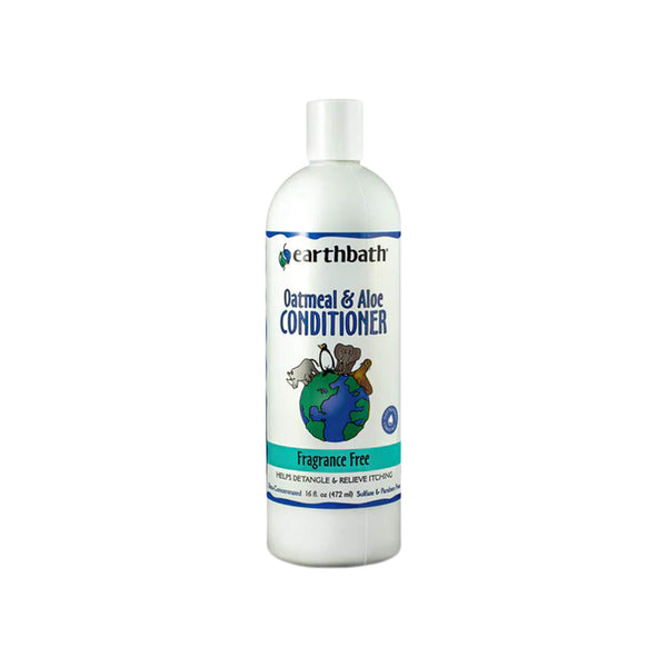 Earthbath Totally Natural Pet Care Oatmeal & Aloe Detangling Itch Relief Conditioner for Dogs & Cats Bottle Front