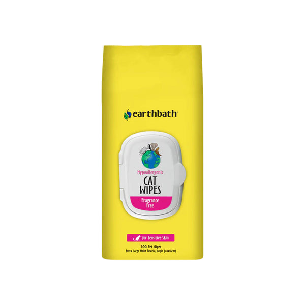 Earthbath Hypo-Allergenic Cat Cleaning Wipes front of package