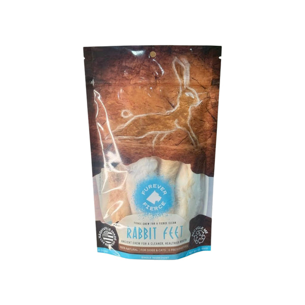 Furever Fierce Dehydrated Rabbit Feet for Dogs & Cats Front of Bag