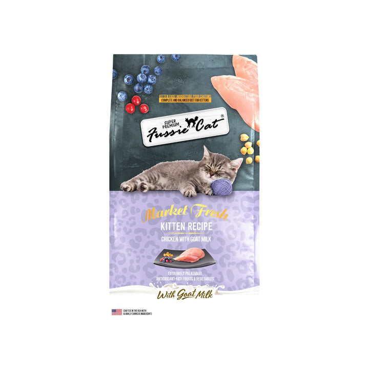 Fussie Cat Market Fresh Grain Free Dry Kitten Food Front of Bag