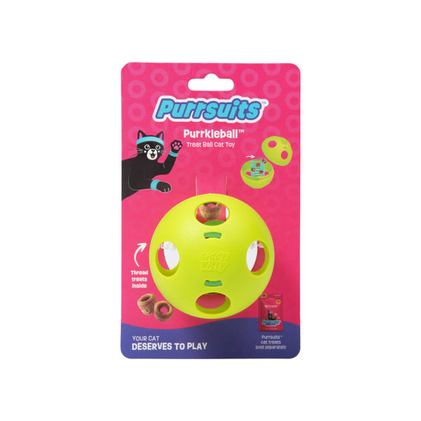 Giddy Kitty Purrsuits Purrkleball Treat Ball Cat Toy