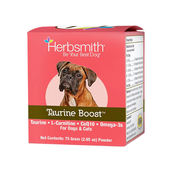 Herbsmith Taurine Boost Powder for Dogs Front of Box