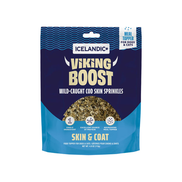 Icelandic+ Viking Boost Skin & Coat Food Topper for Dogs & Cats Front of Bag