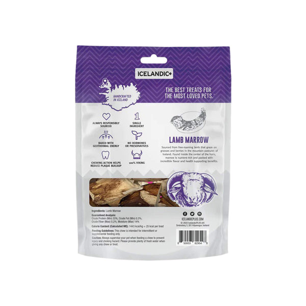 Icelandic+ Lamb Horn Marrow Dog Treats Package Back