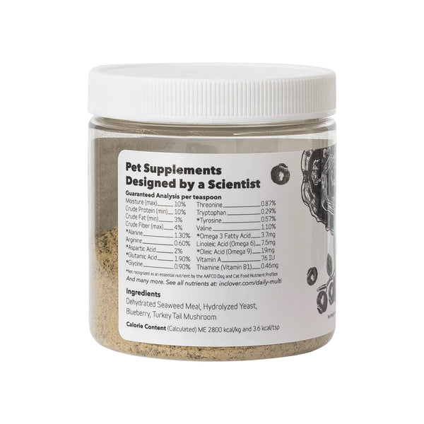 In Clover Daily Mulivitamin Powder for Dogs & Cats left of bottle