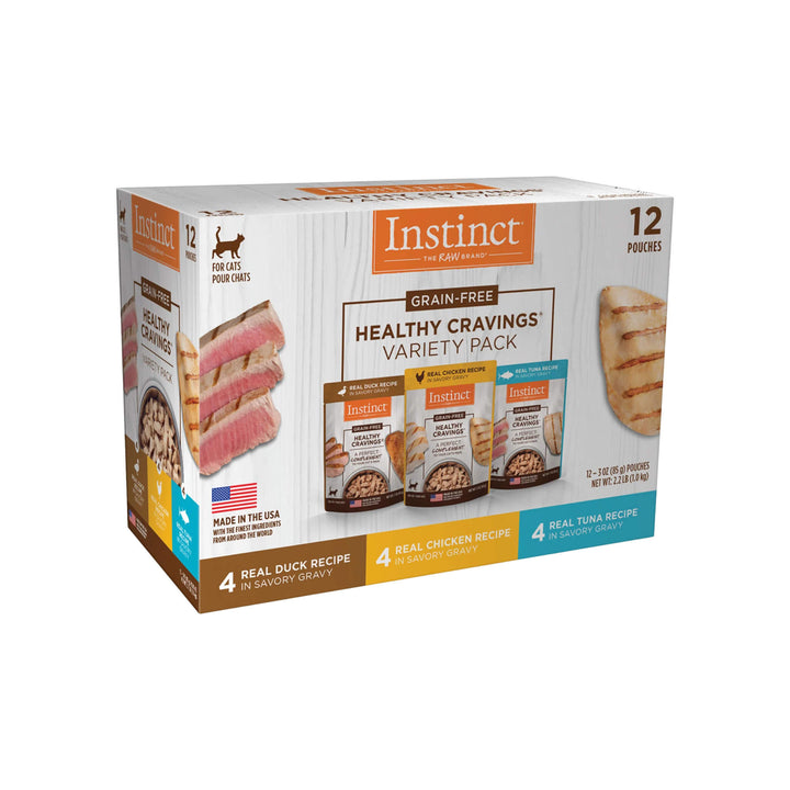 Instinct Healthy Cravings Grain Free Wet Toppers for Cat Food Front of Box