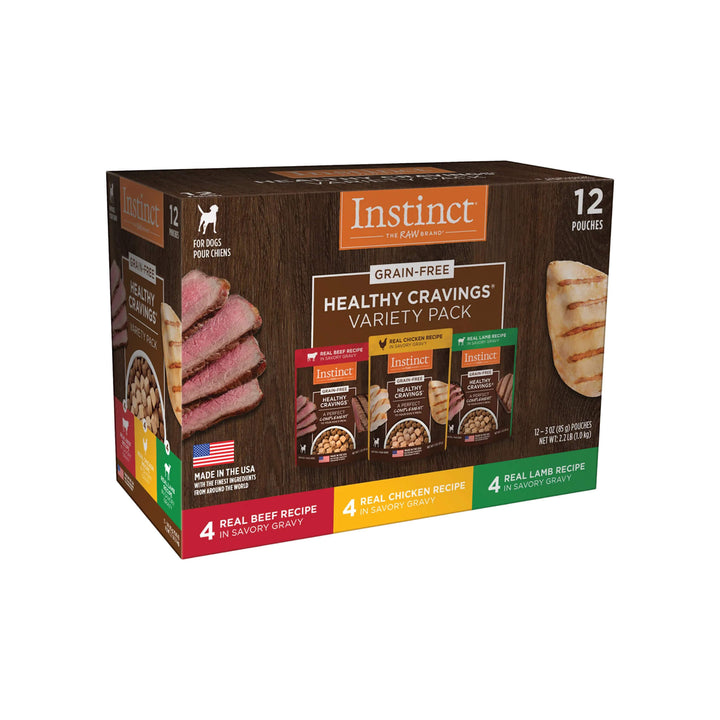 Instinct Healthy Cravings Grain Free Wet Toppers for Dog Food Front of Box