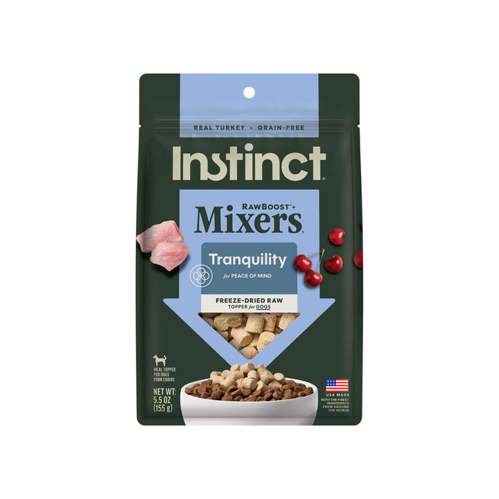 Instinct Raw Boost Mixers Freeze Dried Tranquility Support Topper for Dogs Front of Bag
