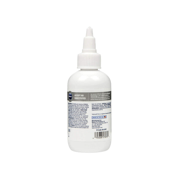MicrocynAH Ear & Eye Wash for Dogs & Cats Back of Bottle