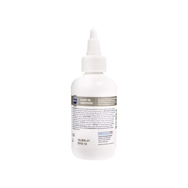 MicrocynAH Ophthalmic Gel for Dogs & Cats Back of Bottle