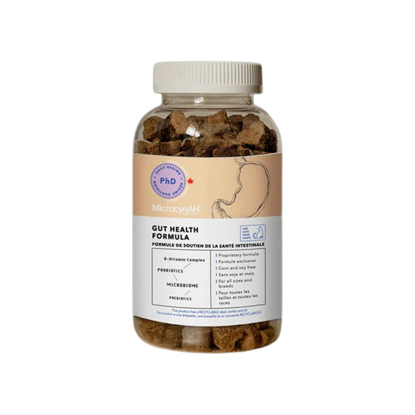 MicrocynAH PHD Gut Health Chews for Cats Front of Bottle