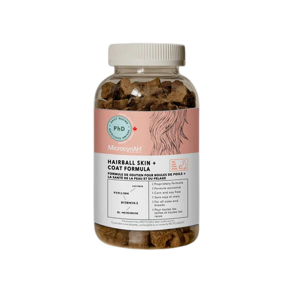 MicrocynAH PHD Skin & Coat Health Chews for Cats Front of Bottle
