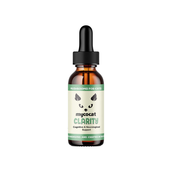 MycoDog Clarity Liquid Cognitive Support Supplement for Cats Front of Bottle