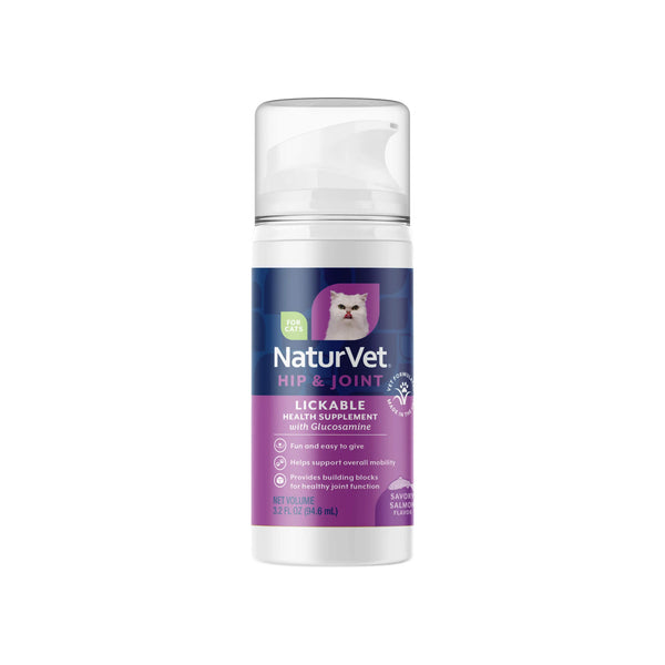 NaturVet Lickable Hip & Joint Supplement for Cats Front of Bottle