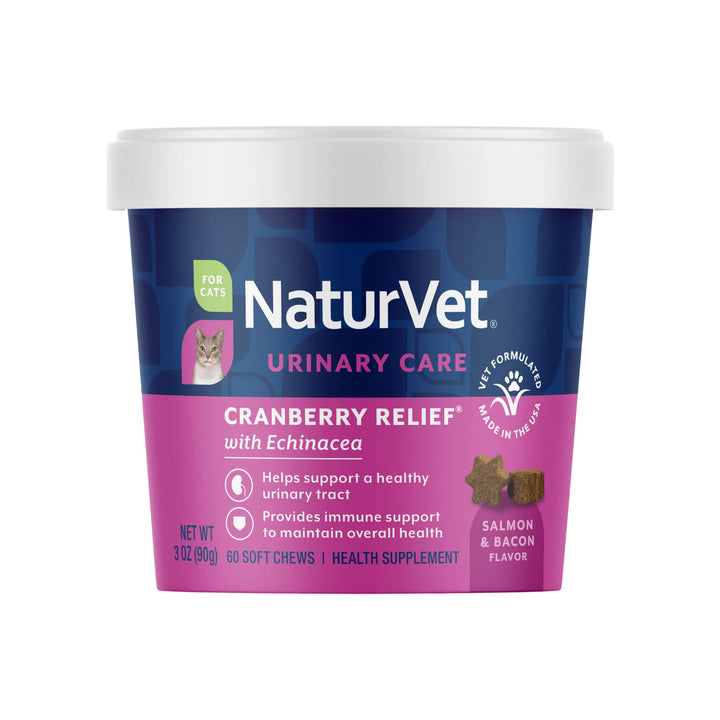 NaturVet Cranberry Relief Plus Echinacea Soft Chews for Cats Front of Package