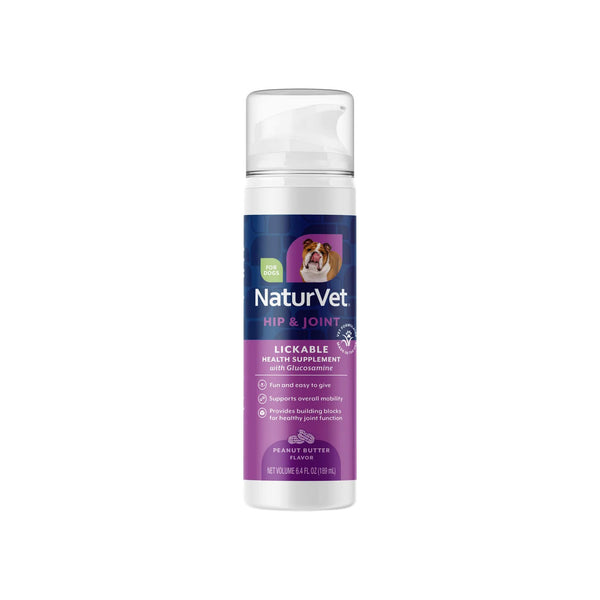 NaturVet Lickable Hip & Joint Supplement for Dogs Front of Bottle