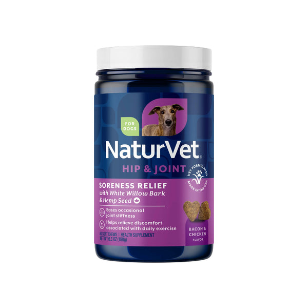 NaturVet Soreness Relief with Hemp Soft Chews for Dogs