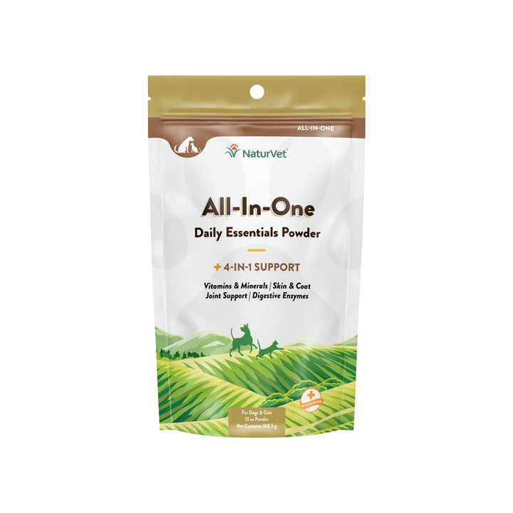 NaturVet All-In-One Daily Essentials Powder for Dogs & Cats Front of Package