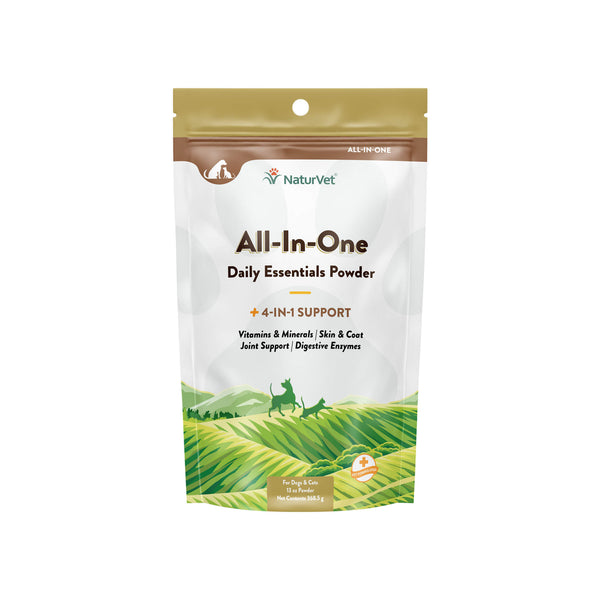 NaturVet All-In-One Daily Essentials Powder for Dogs & Cats Front of Package