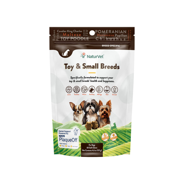 NaturVet Breed Specific Toy & Small Breed Dog Soft Chews Front of Bag