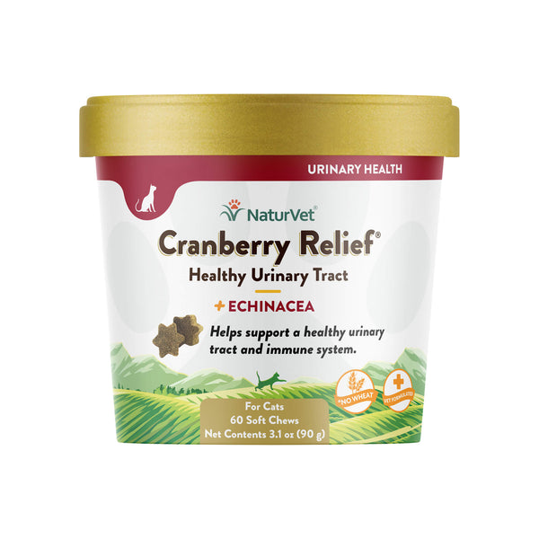 NaturVet Cranberry Relief Plus Echinacea Soft Chews for Cats Front of Package