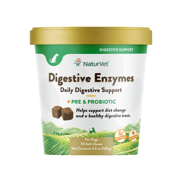 NaturVet Digestive Enzymes Daily Digestive Support for Dogs Front of Package