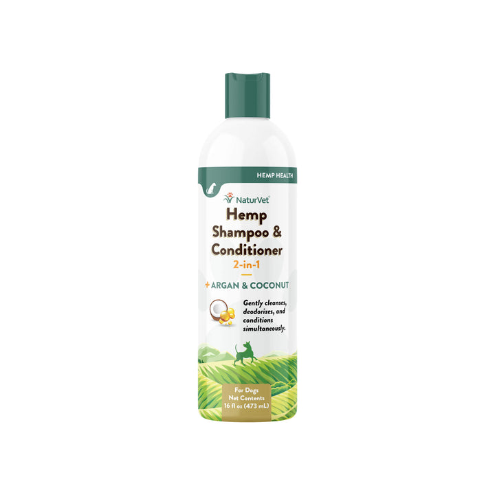 NaturVet Hemp Shampoo & Conditioner 2-in-1 for Dogs Front of Bottle