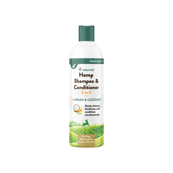 NaturVet Hemp Shampoo & Conditioner 2-in-1 for Dogs Front of Bottle
