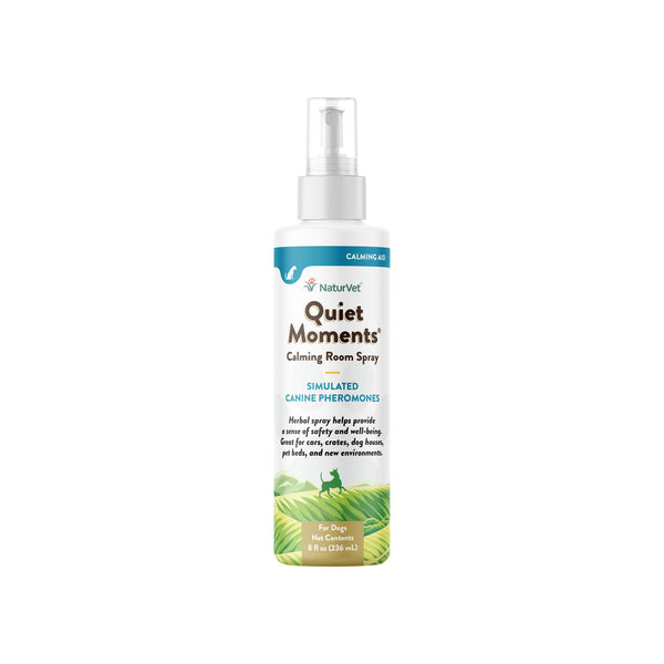 NaturVet Quiet Moments Herbal Calming Room Spray for Dogs Front of Bottle
