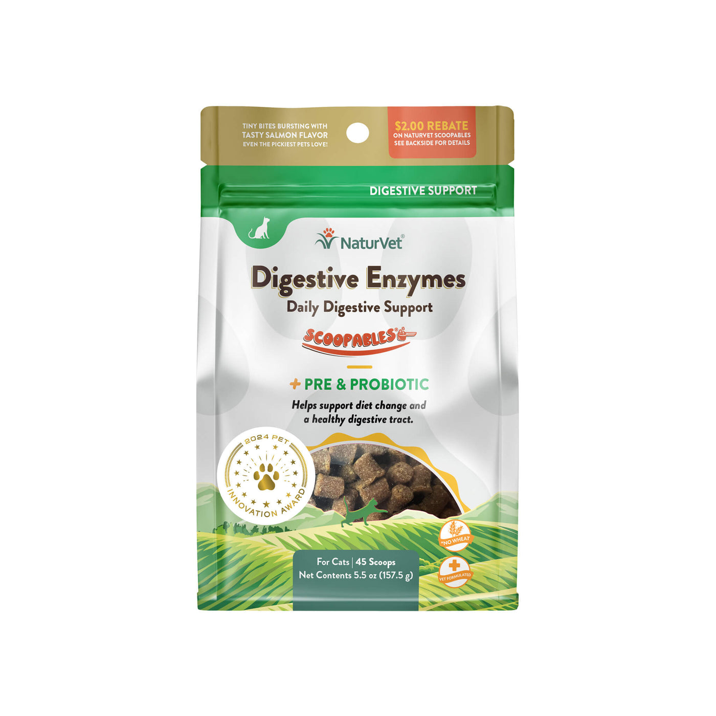 NaturVet Digestive Enzymes Pre & Probiotic for Cats | Only Natural Pet