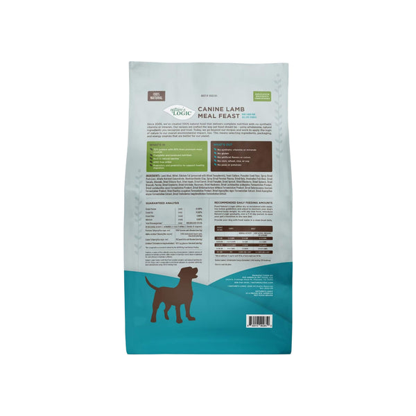 Nature's Logic Original Lamb Meal Feast Dry Food for Dogs Bag Back