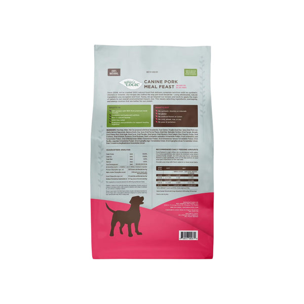 Nature's Logic Original Pork Meal Feast Dry Food for Dogs Bag Back