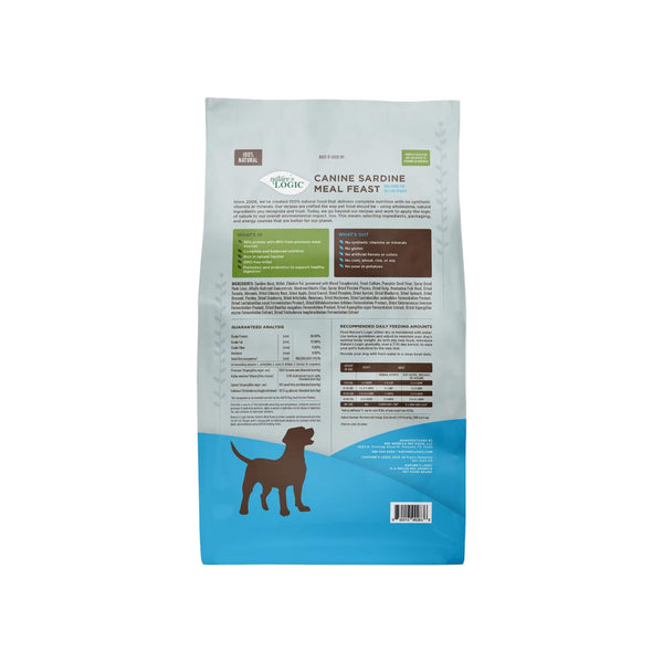 Nature's Logic Original Sardine Meal Feast Dry Food for Dogs Bag Back