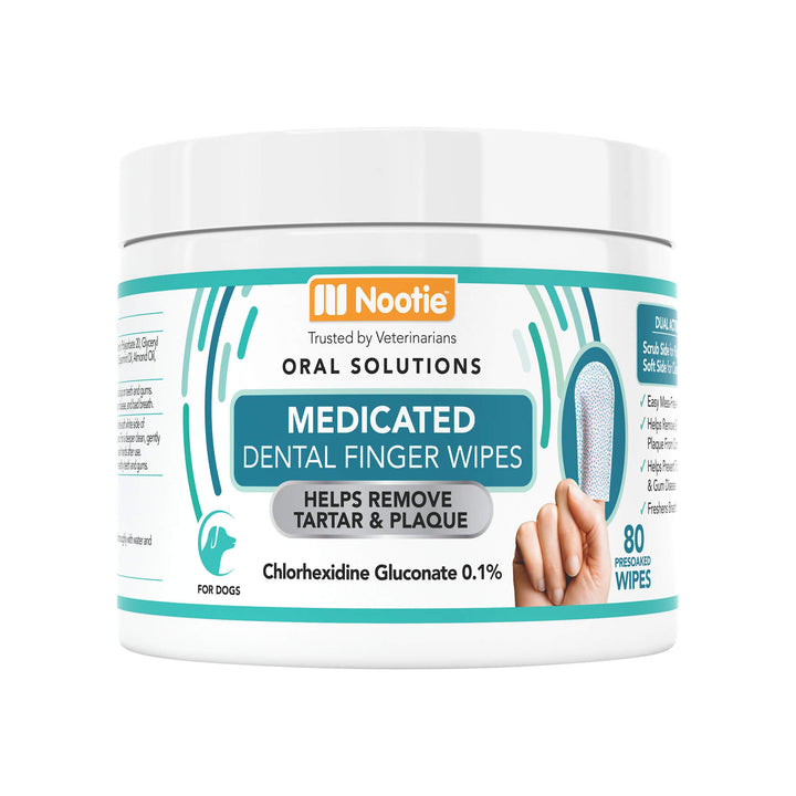 Nootie Medicated Dental Finger Wipes for Dogs