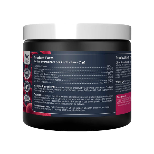 Nulo Functional Probiotic Soft Chew Supplements for Dogs