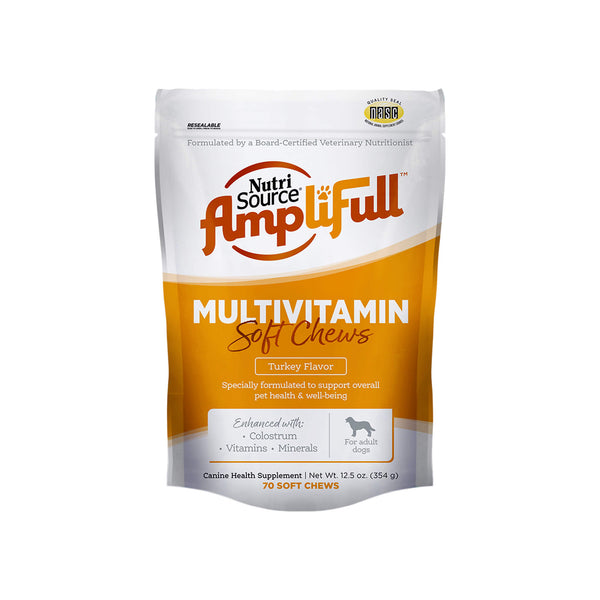 NutriSource Amplifull Multivitamin Soft Chews for Dogs Front of Bag