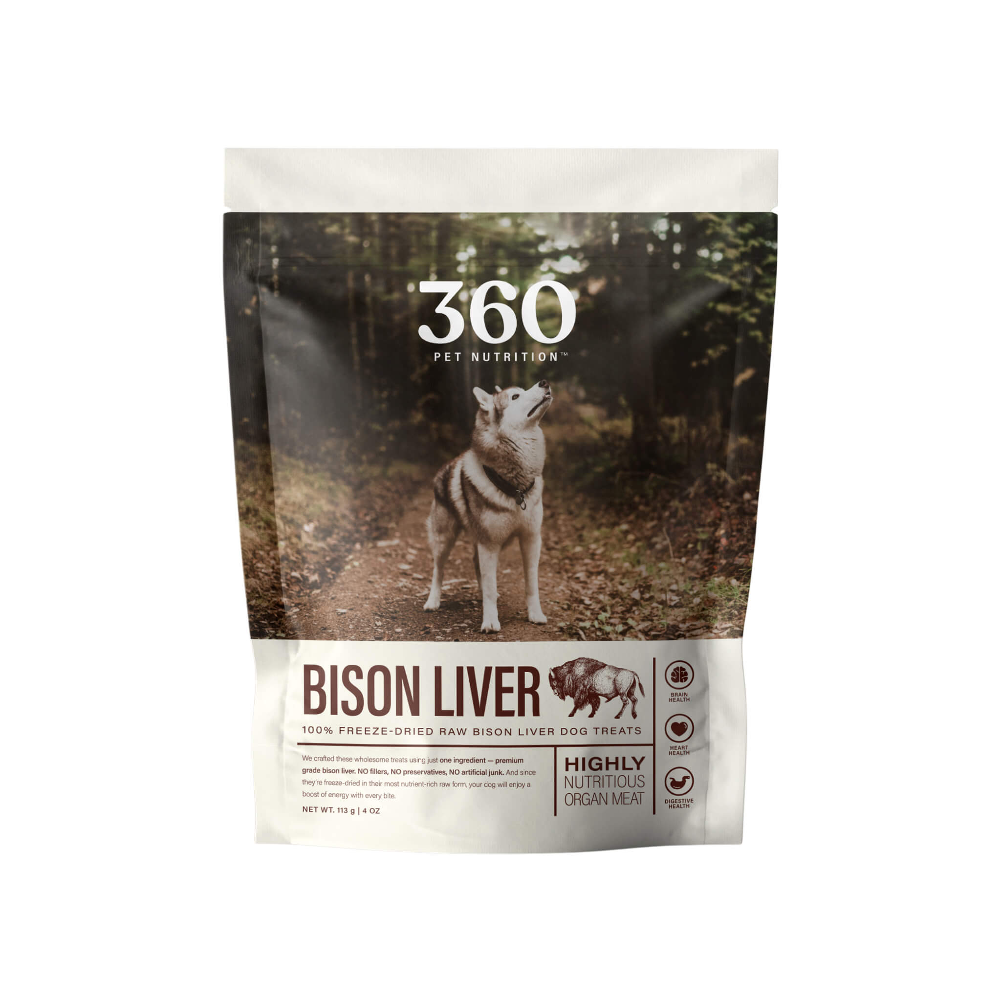 360 Pet Nutrition Freeze Dried Raw Chicken Liver Dog Treats 4oz